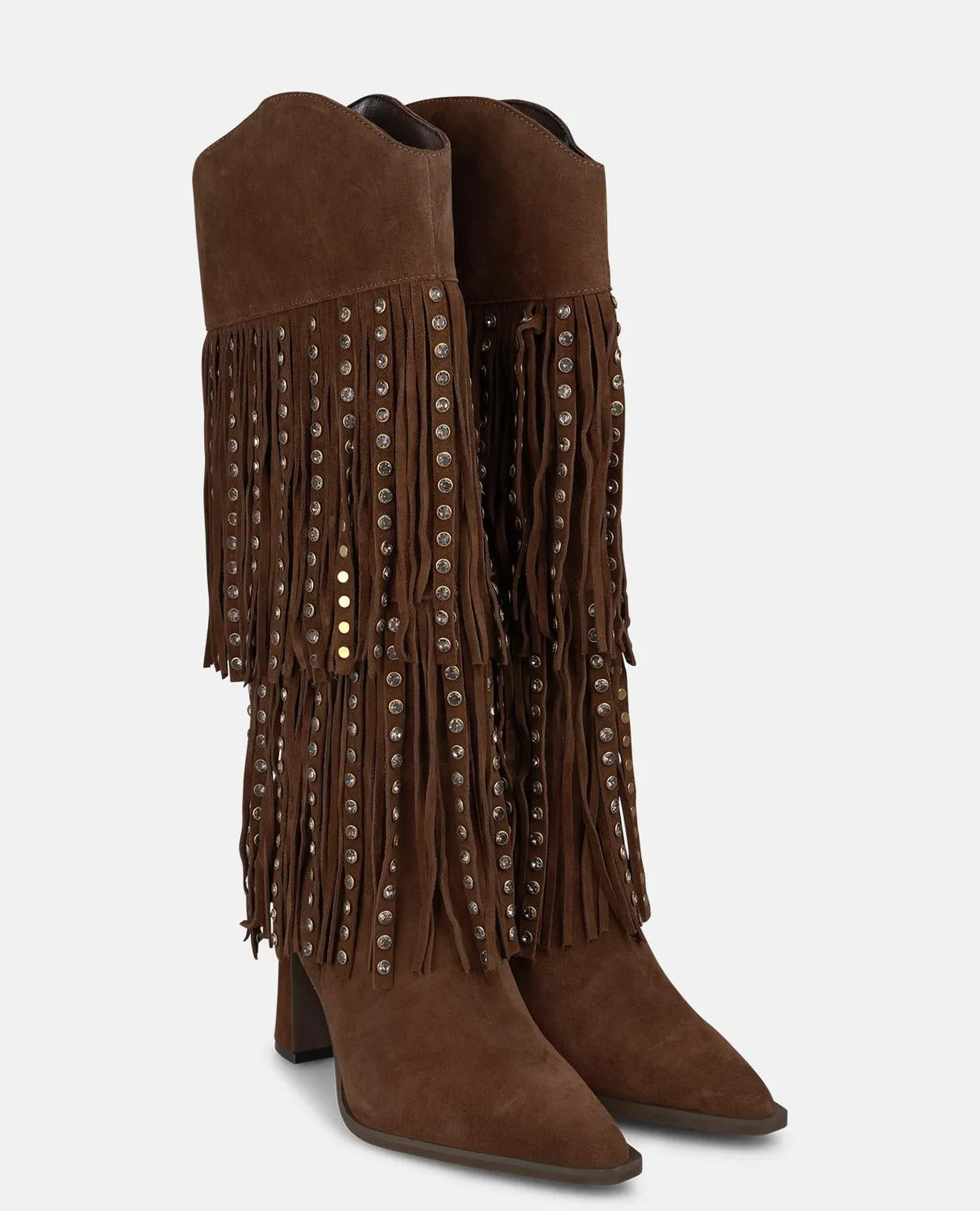 Alma en Pena I260443 bottes cowboy camel daim talon 9 cm