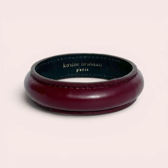 Karine Arabian Jonc bracelet cuir bordeaux lisse