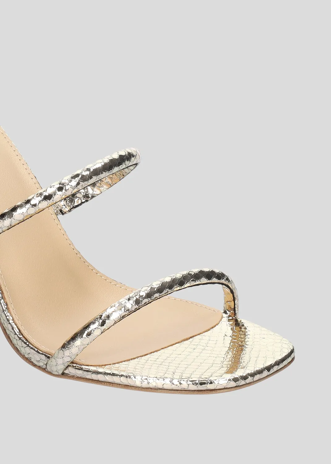 Lola Cruz Greta 85 sandale platine talon 8,5 cm