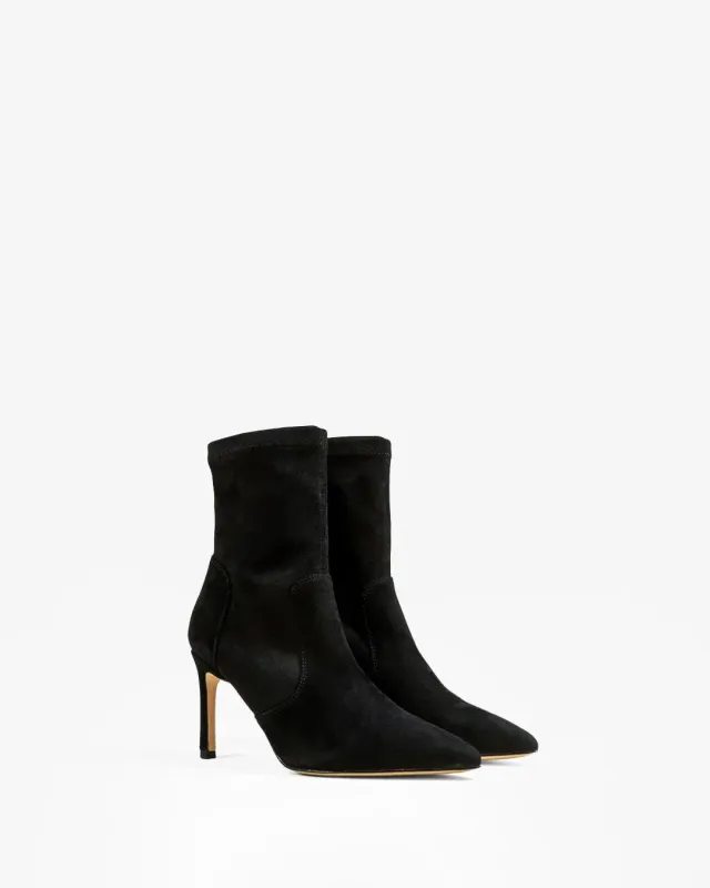 Mi/Mai Ophelia Black bottines noir daim bout pointu
