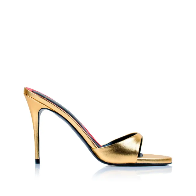 Maison Ernest Lidylle 100 mule or cuir mat