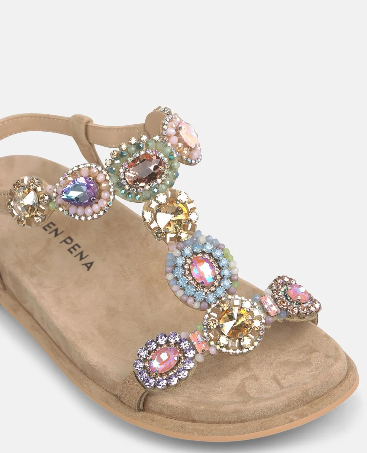 Alma en Pena V267106 sandales plates beige strass