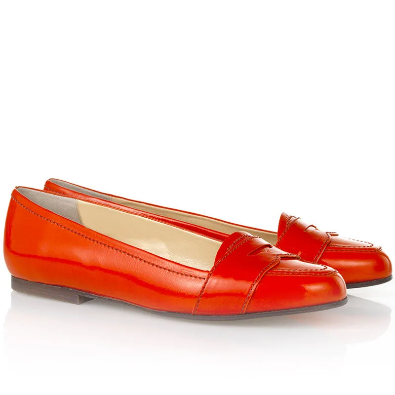 Bégum Paris Boston mocassins vernis bleu vif talon 1 cm