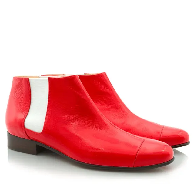 Bégum Paris Lucrèce Vogue bottines rouge vif