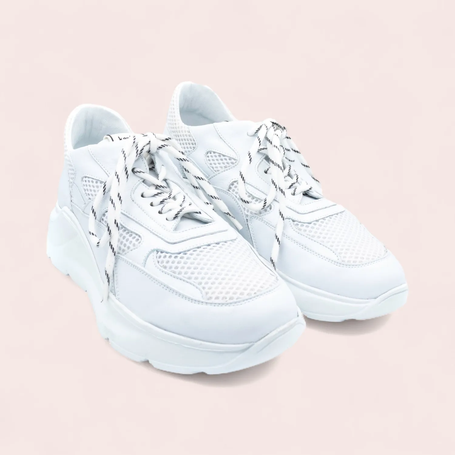 Karine Arabian Manon Sneaker Cuir Blanc Résille