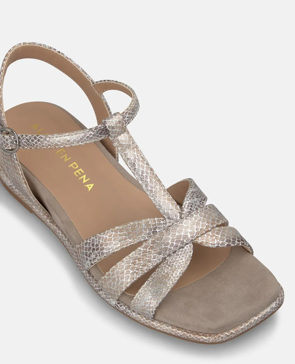 Alma en Pena V2651411 compensées taupe strass 4 cm