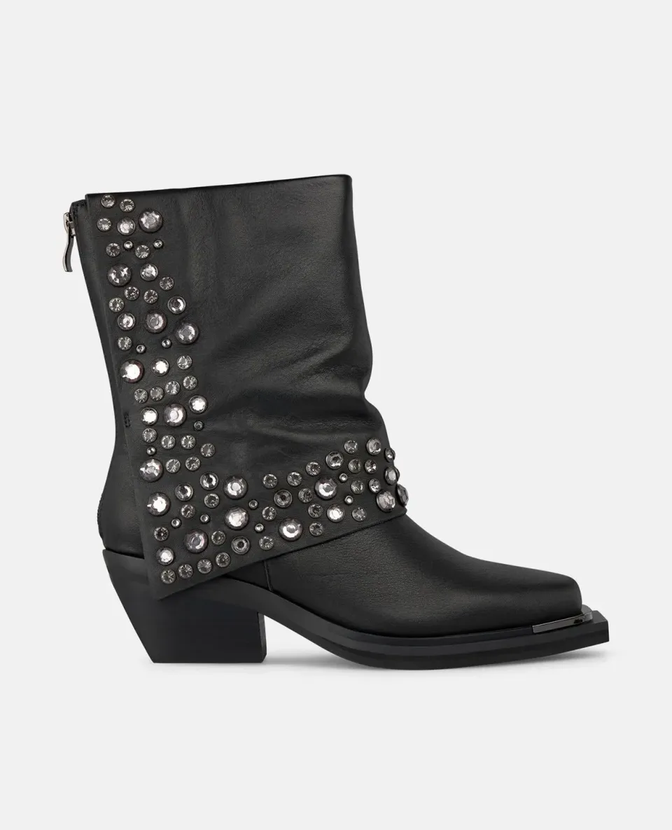 Alma en Pena I250967 bottines cuir noir clous 6 cm
