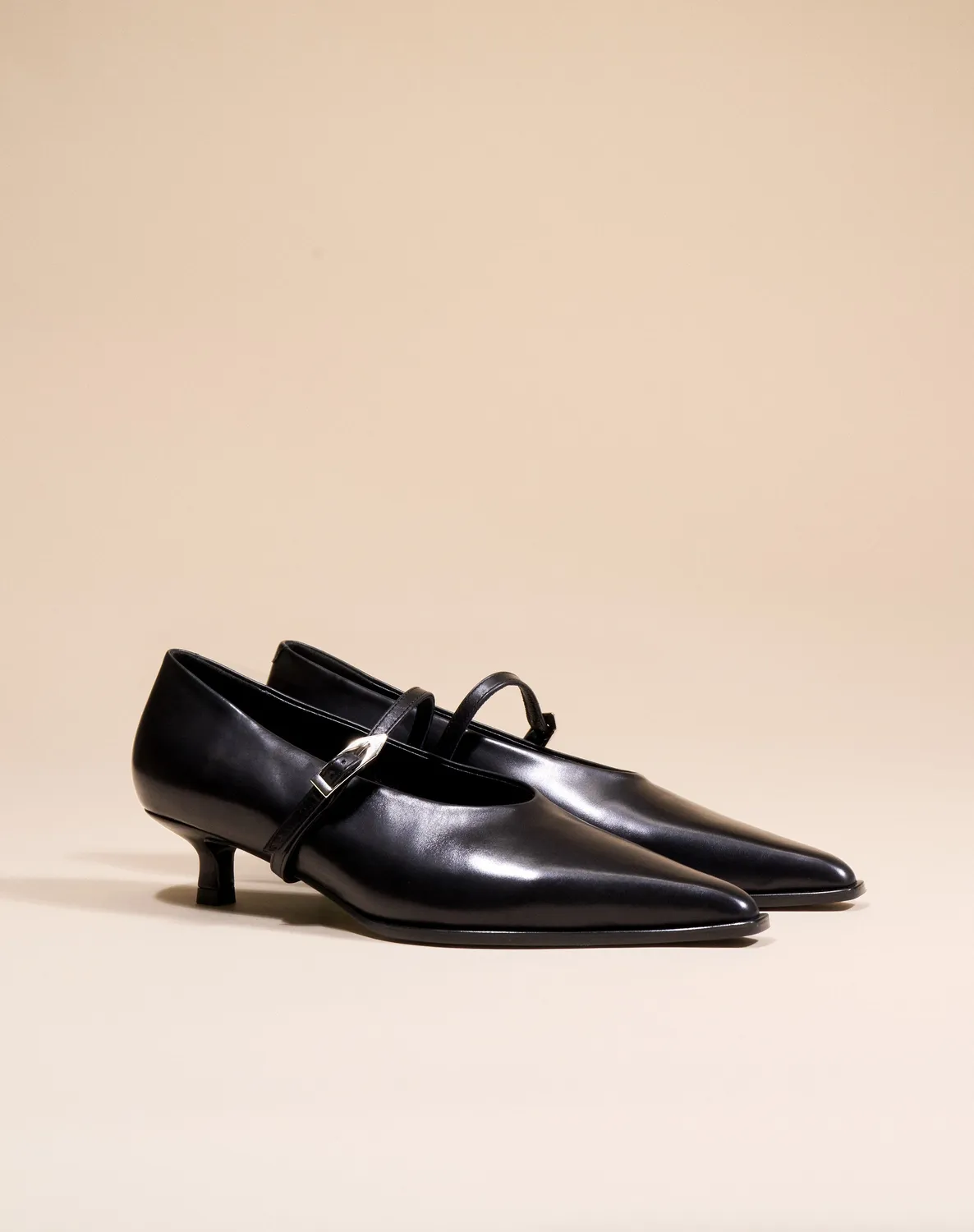 Mi/Mai Renzo Black escarpins cuir noir bride