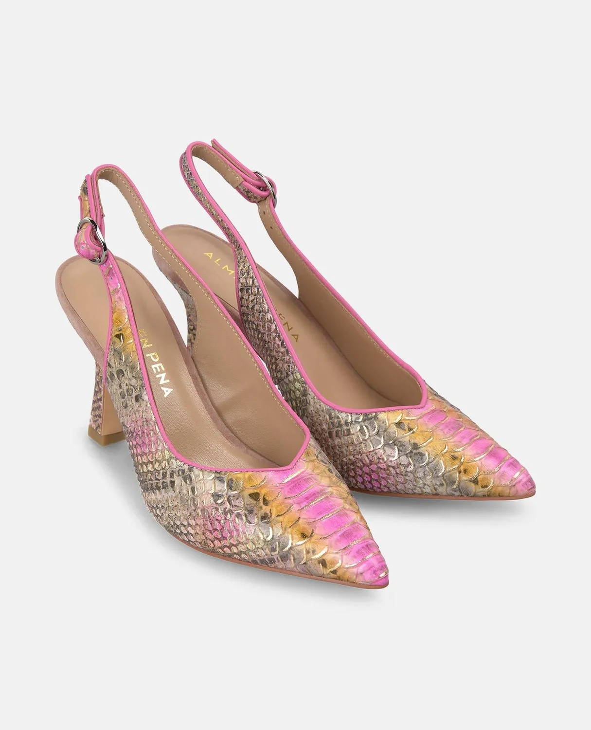 Alma en Pena V250600 escarpins python rose talon 9 cm