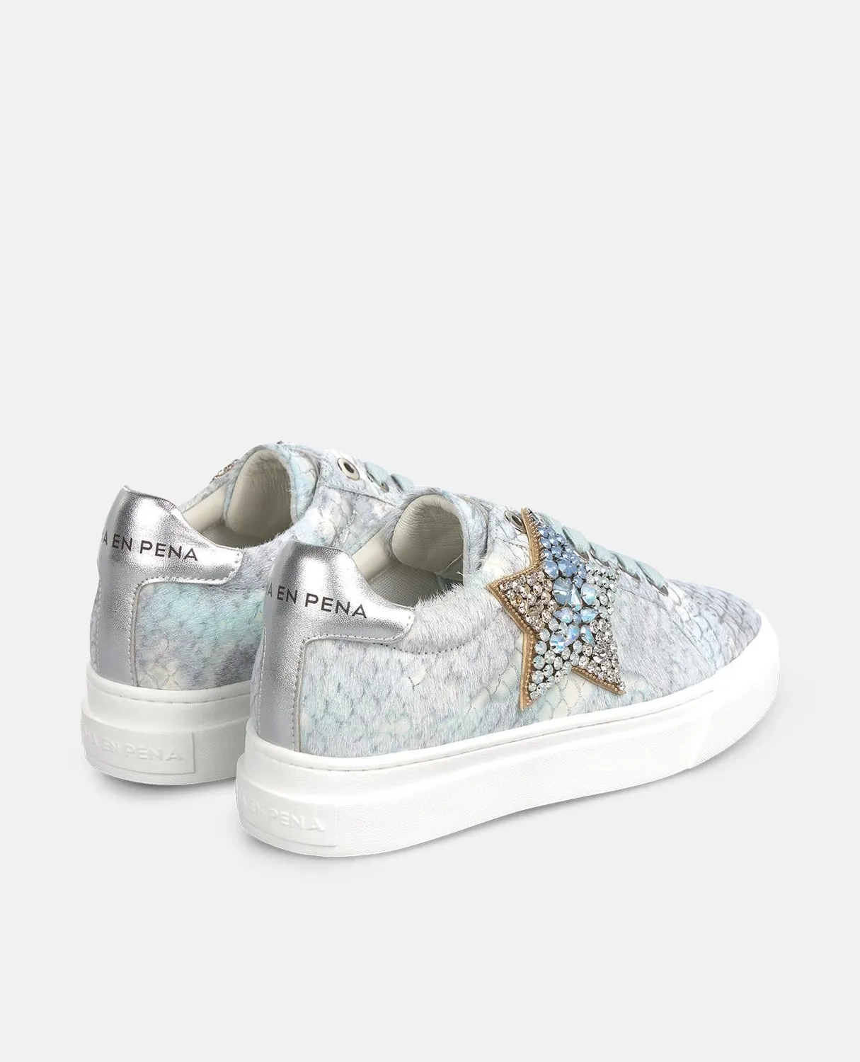 Alma en Pena Margarita V260462 sneakers bleu plateforme 3,5 cm