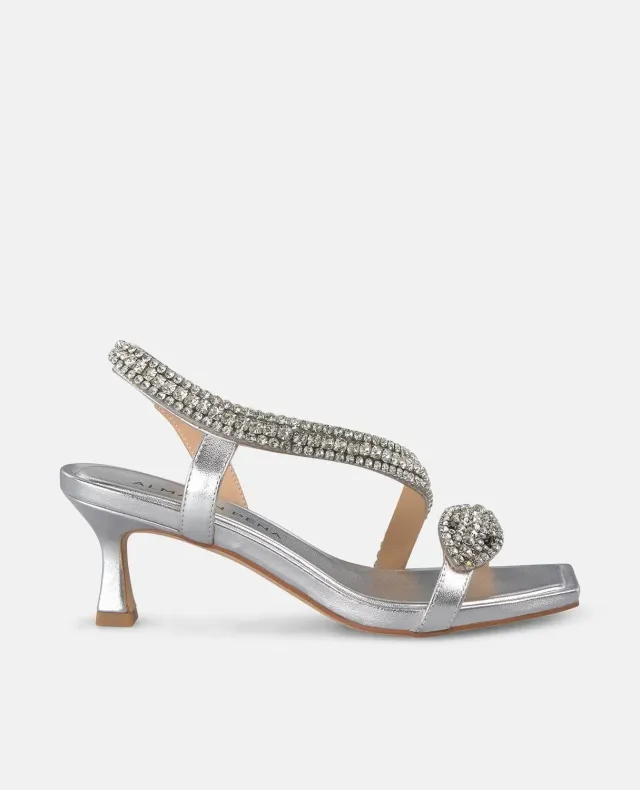 Alma en Pena V250861 sandales argenté strass talon 6 cm