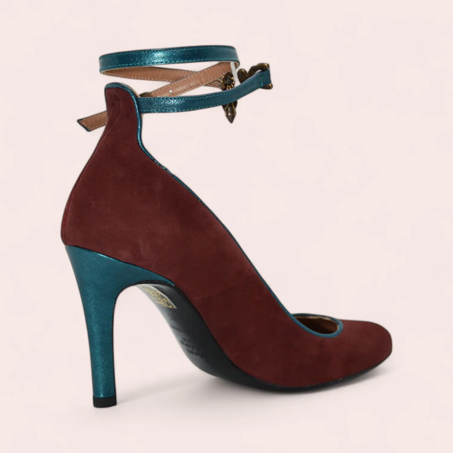 Karine Arabian Glam escarpin bordeaux cuir velours