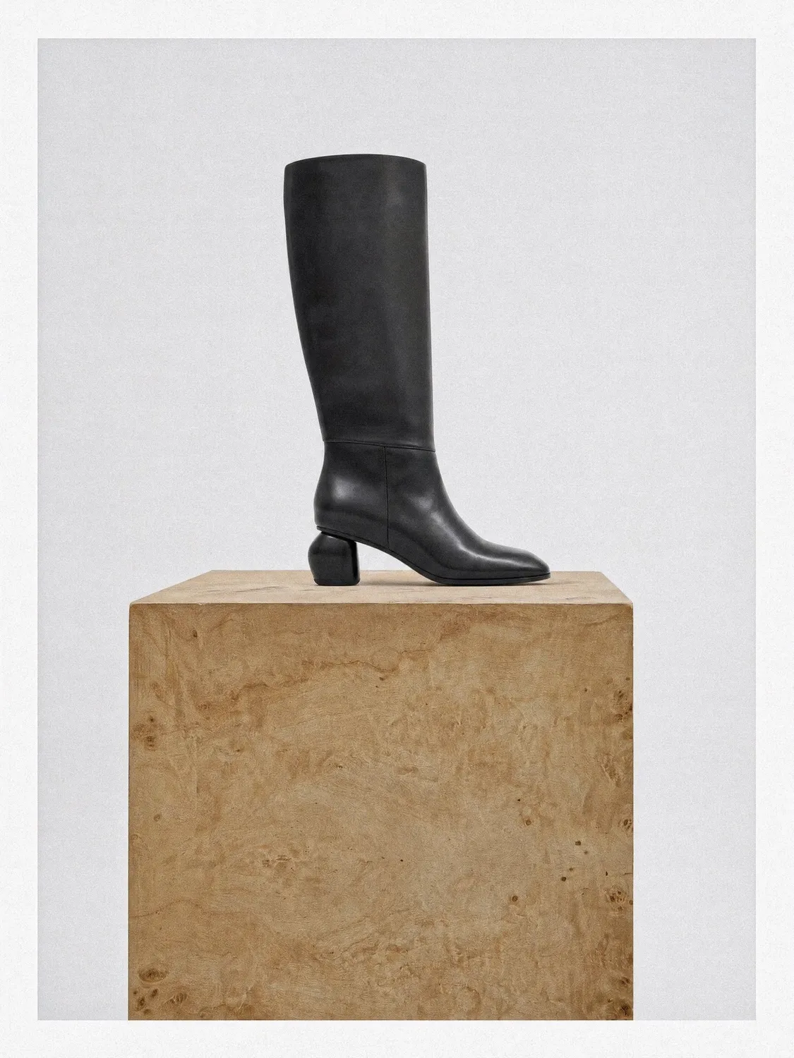 Mi/Mai Galia Low Black bottes cuir noir talon 5cm