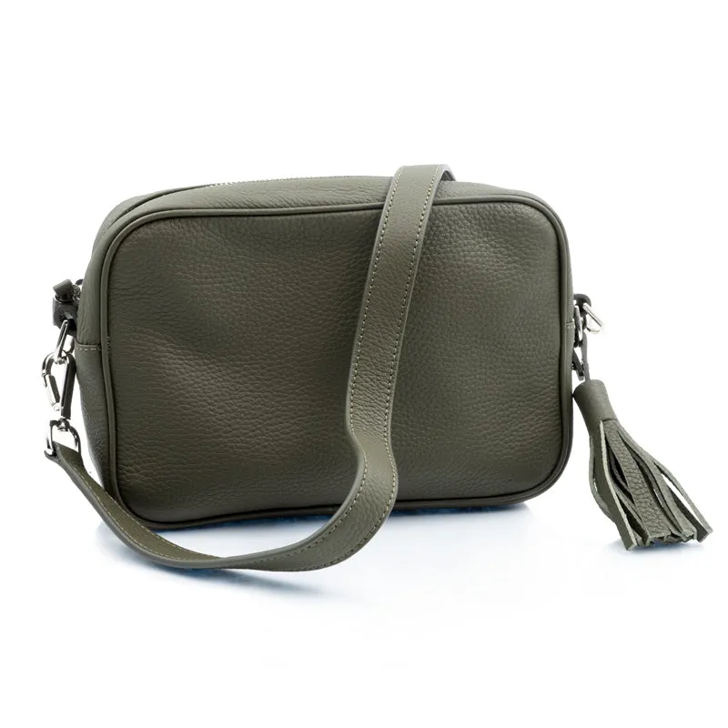 Bégum Paris Adèle sac olive cuir grainé bandoulière