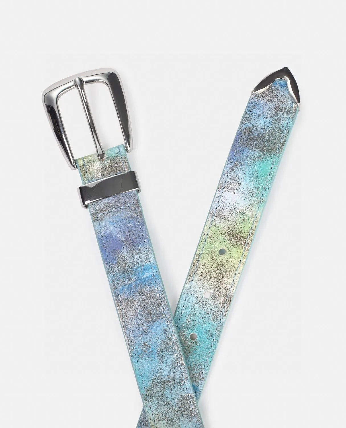 Alma en Pena V26CT017 ceinture bleue cuir 3 cm