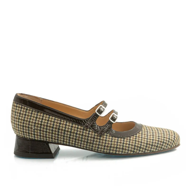 Bégum Paris Servane babies tweed cuir verni 2 cm