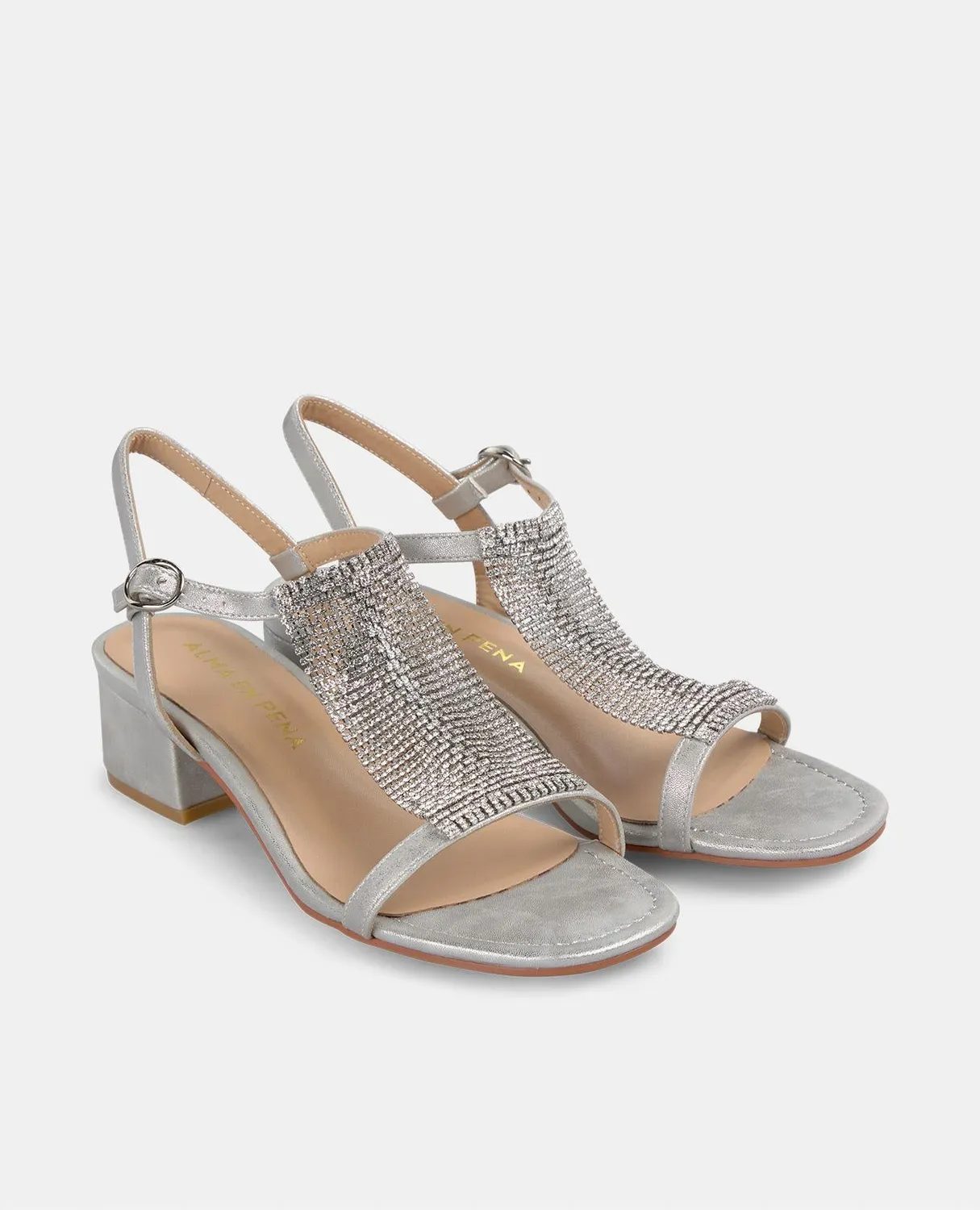 Alma en Pena V2550947 sandales argent strass talon 6 cm
