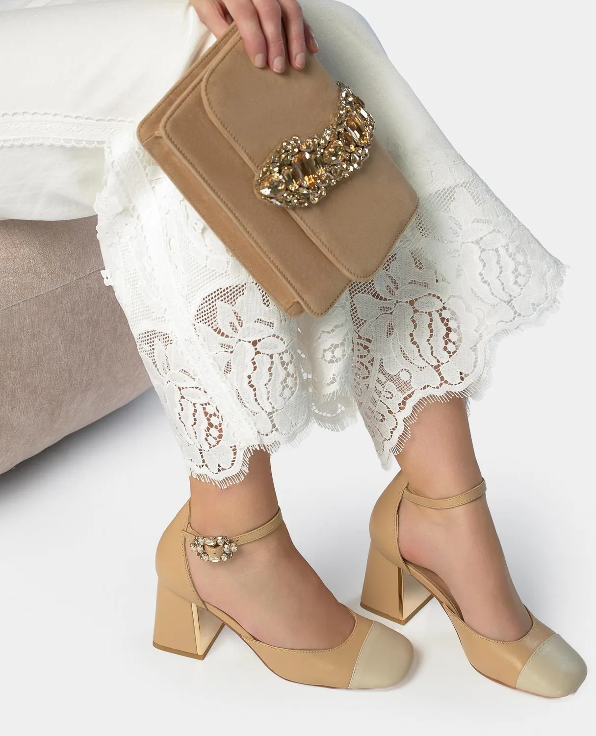 Alma en Pena V261502 escarpins cuir beige talon 7 cm