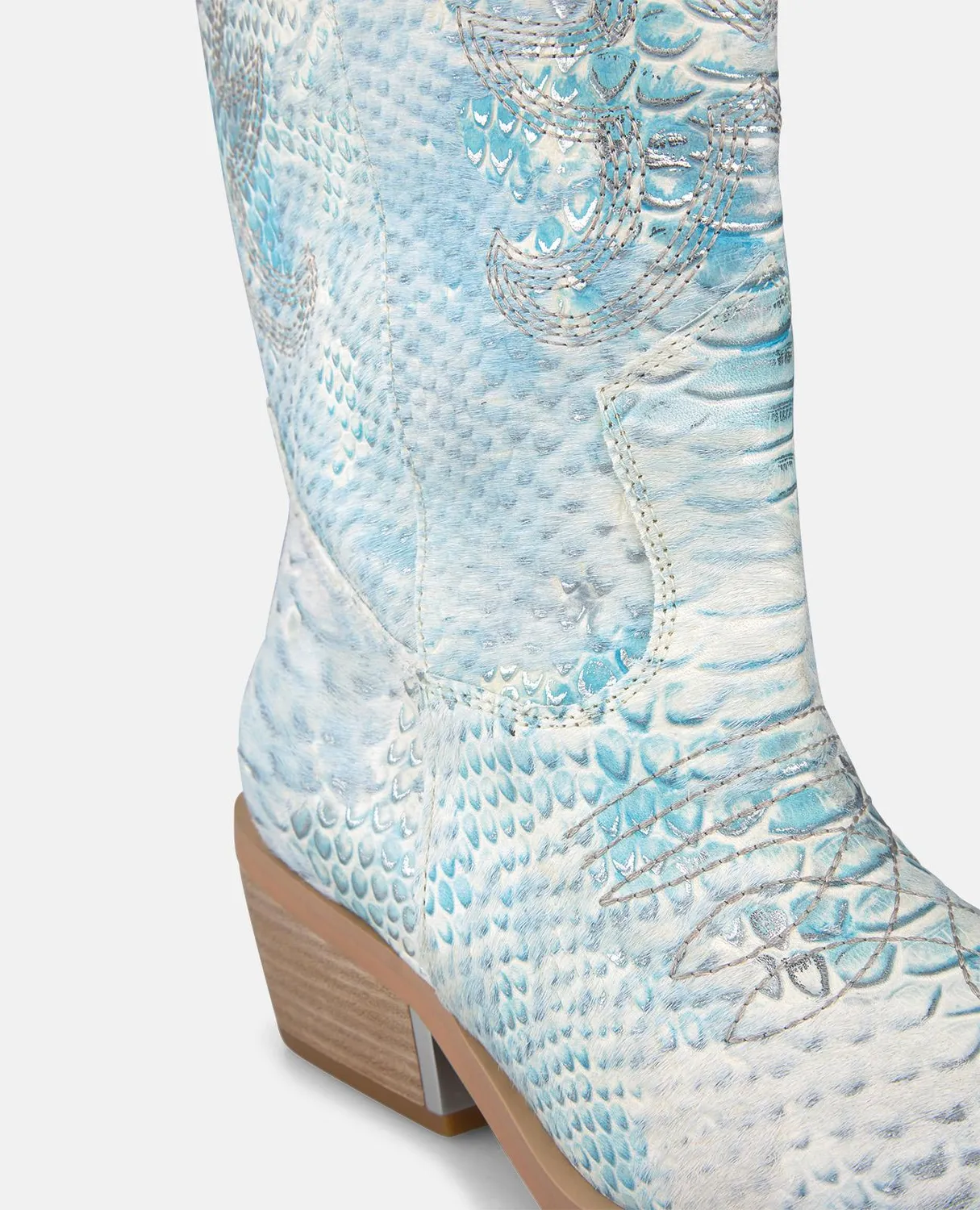 Alma en Pena V260254 bottes cowboy turquoise cuir 4 cm