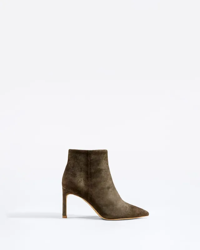 Mi/Mai Noura Kaki Suede bottines talon 8 cm kaki