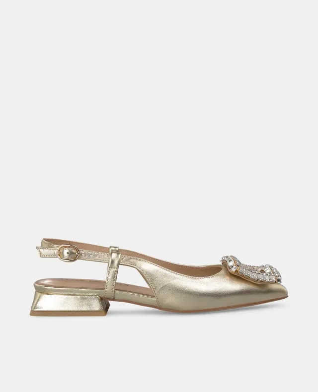 Alma en Pena V250480 ballerines dorées strass 2 cm