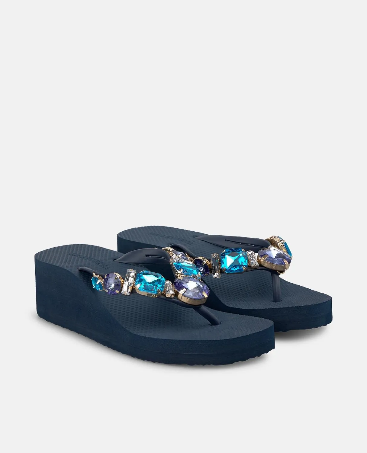 Alma en Pena V269010 tongs plateforme bleues 5,5 cm