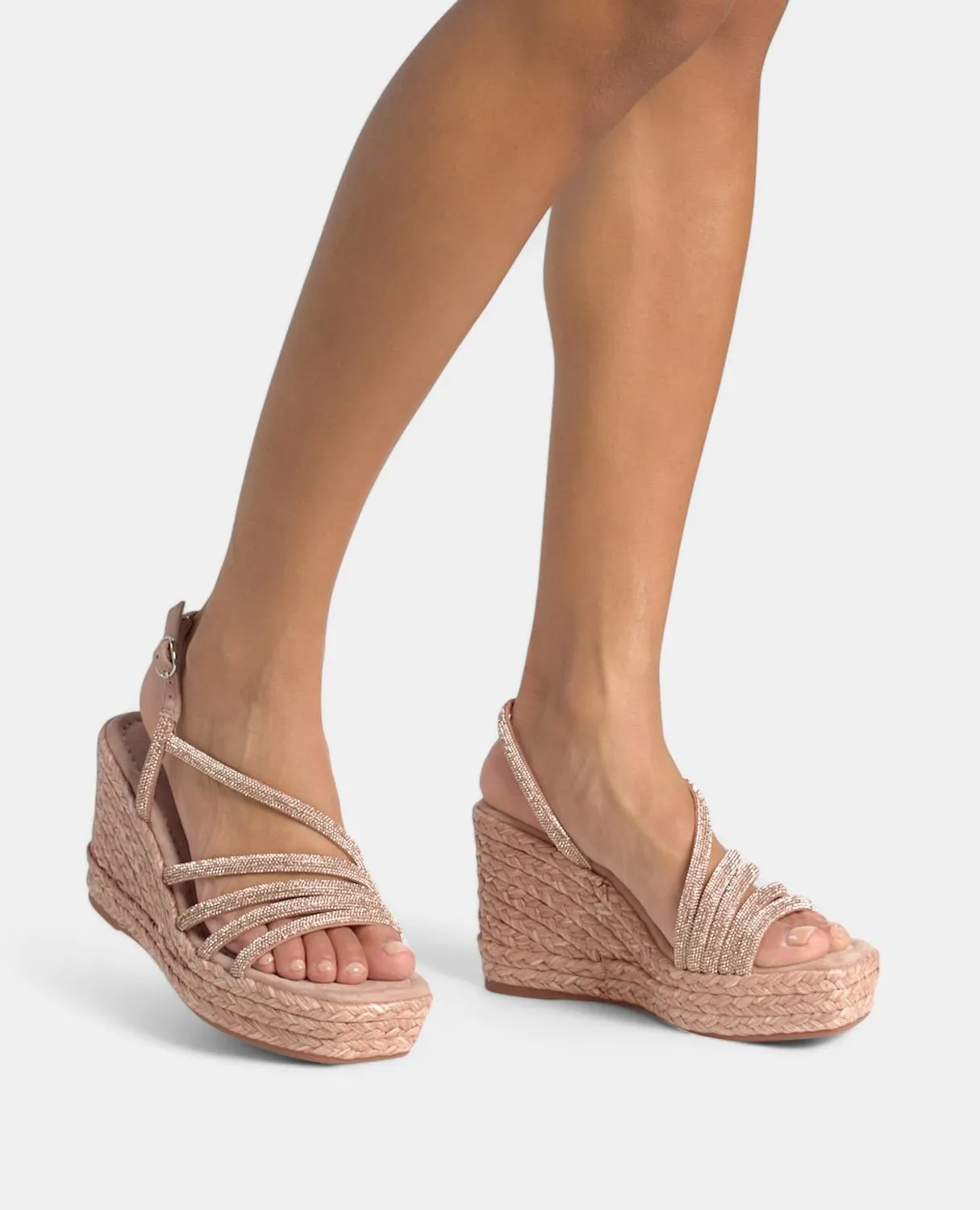 Alma en Pena V2551274 compensées rose strass talon 9,8 cm