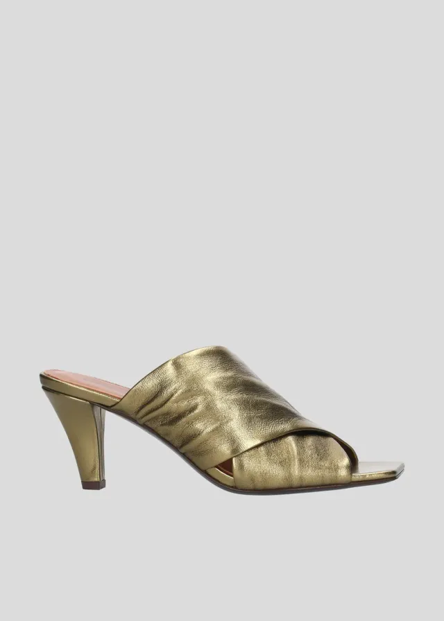 Lola Cruz Arabella 75 mules dorées