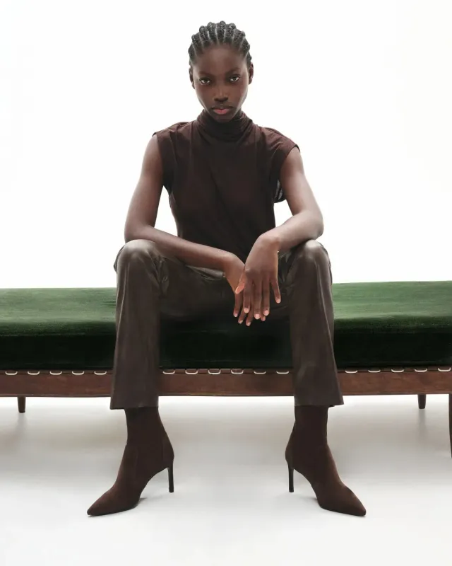 Mi/Mai Ophelia Chocolate bottines pointues talon chocolat