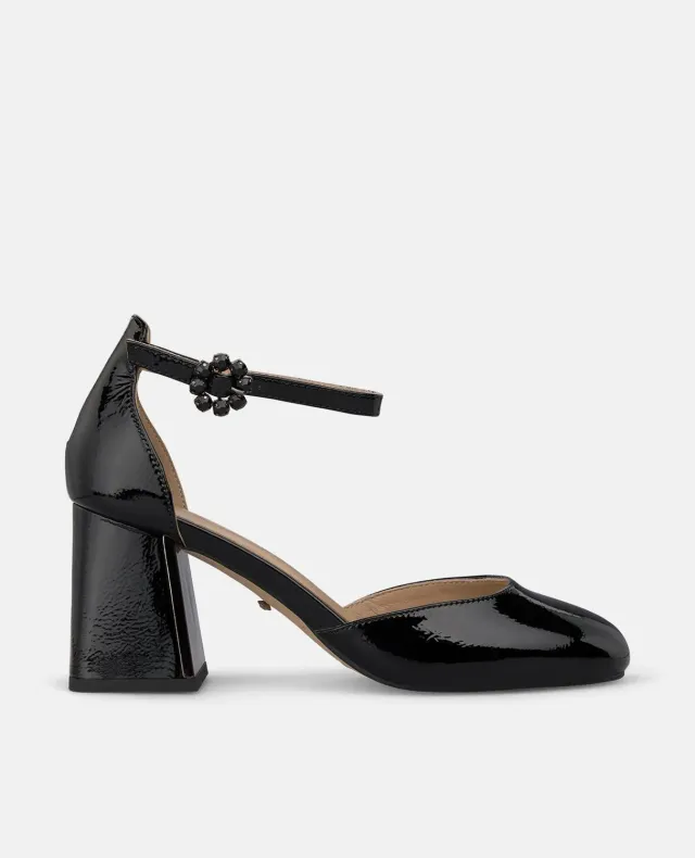 Alma en Pena I260163 escarpins vernis noir talon 7 cm