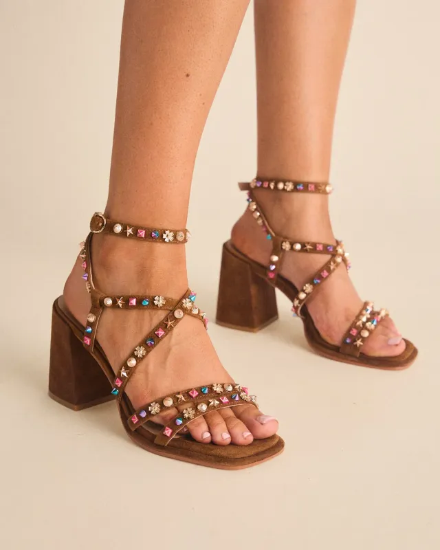 Alma en Pena V262501 sandales talon 9 cm caramel cuir