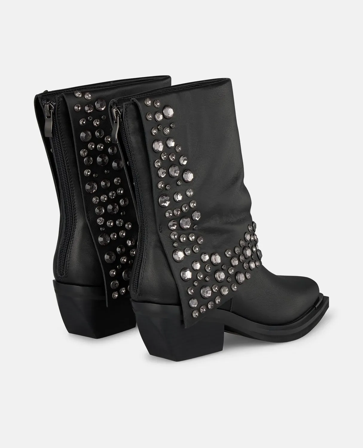 Alma en Pena I250967 bottines cuir noir clous 6 cm