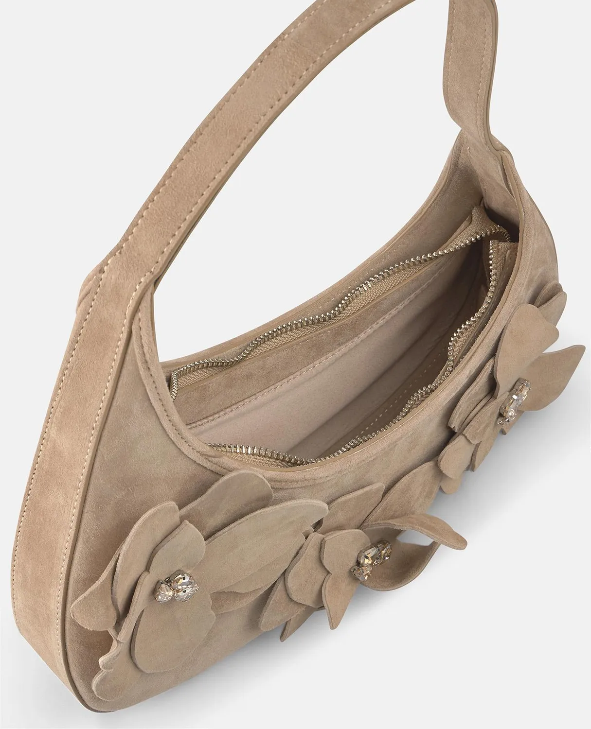 Alma en Pena V26BG027 sac épaule cuir arena fleurs