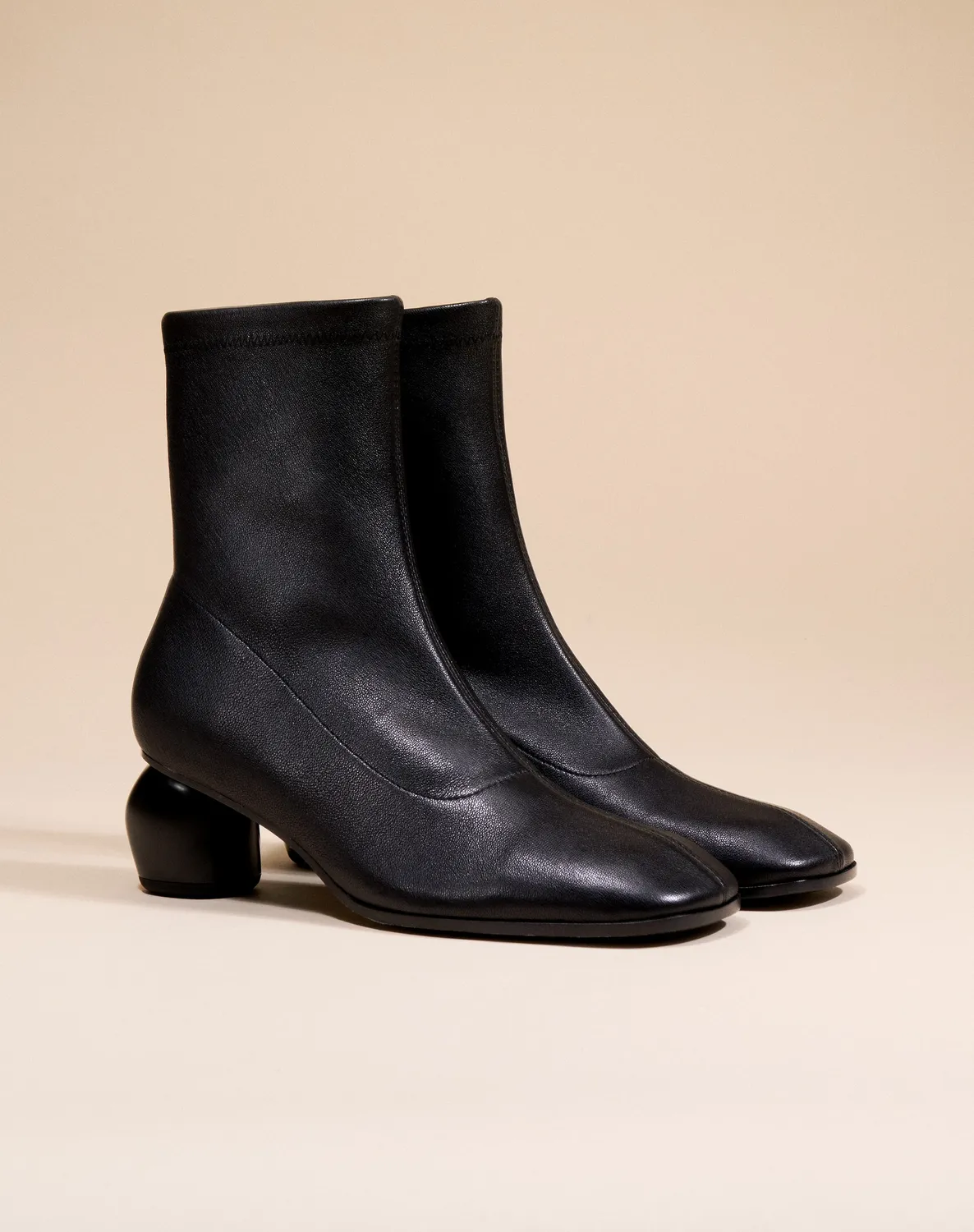 Mi/Mai Rasmus Low Black Lamb bottines cuir stretch 5cm