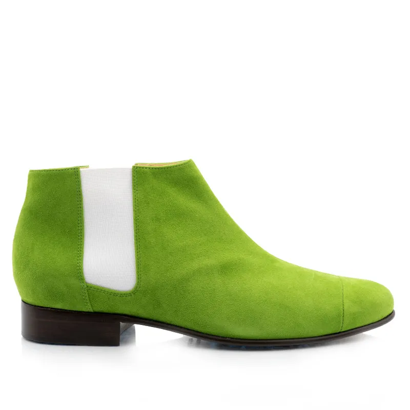 Bégum Paris Lucrèce bottines vert pomme cuir 2 cm