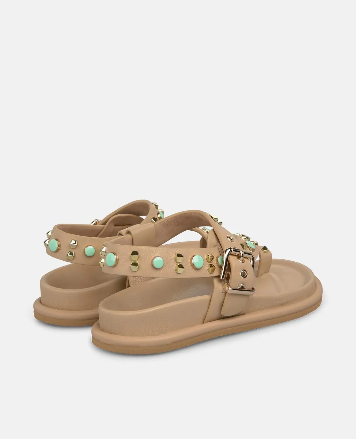 Alma en Pena V267000 sandales plates sable clous