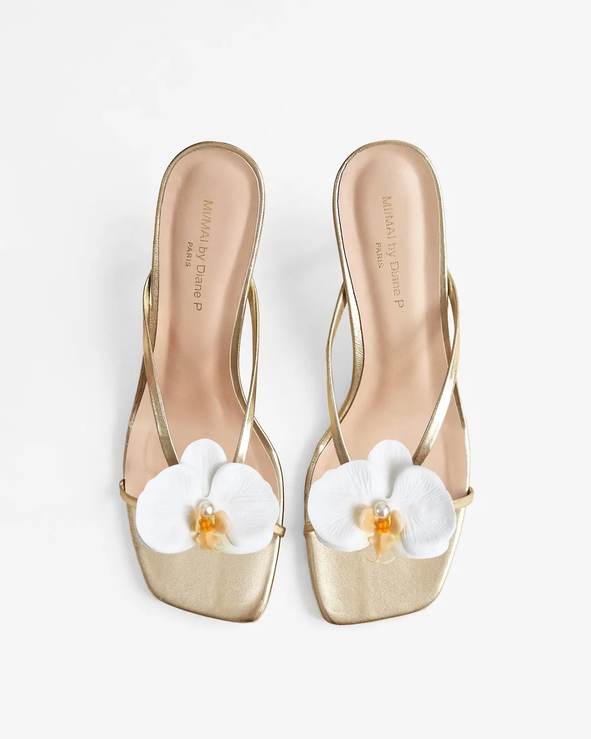 Mi/Mai Lagos Gold mules cuir doré accessoires