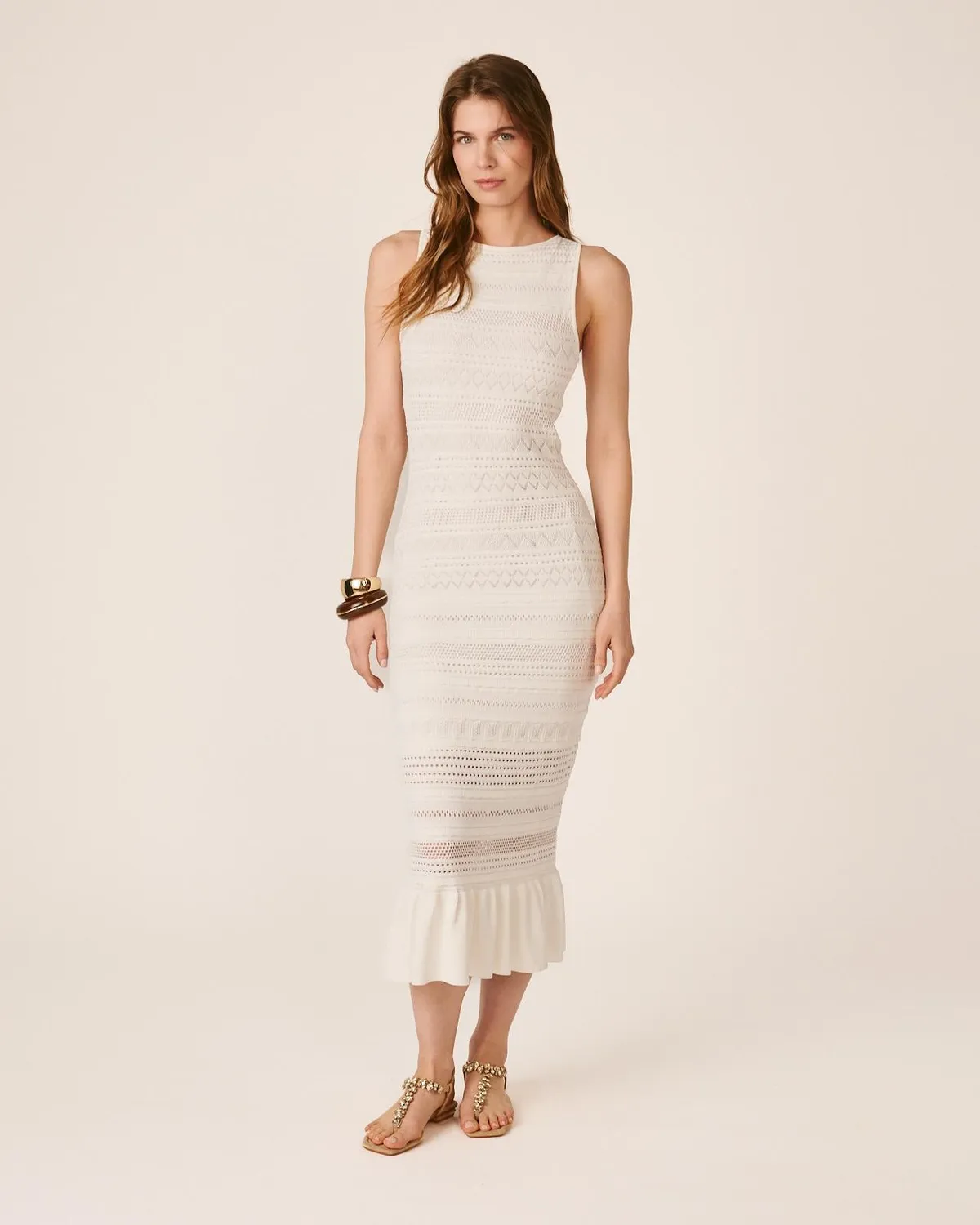 Alma en Pena V26CL0208 robe longue blanche maille