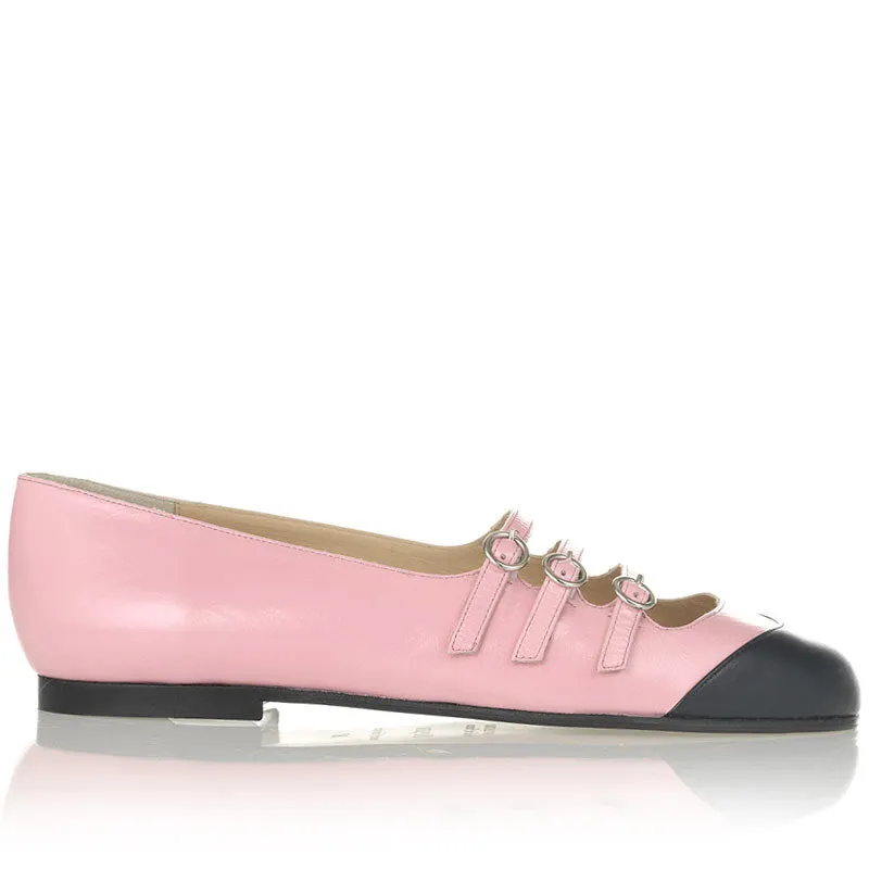 Bégum Paris Dieppe ballerines roses bicolores cuir