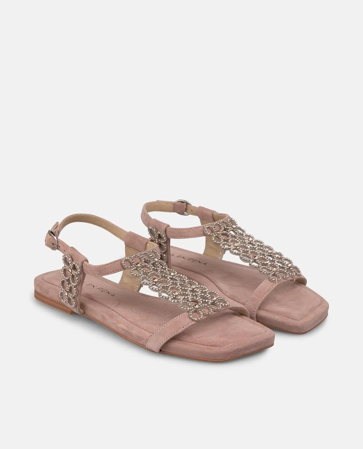 Alma en Pena V251916 sandales plates rose strass