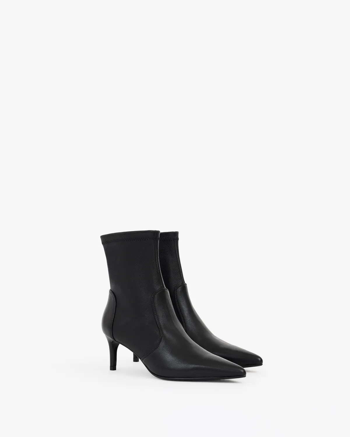 Mi/Mai Ophelia Low Black bottines cuir noir petit talon