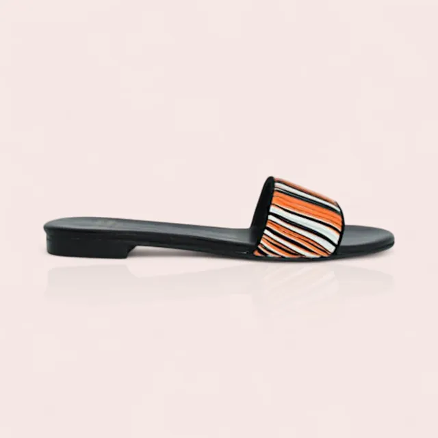 Karine Arabian Sally mule plate cuir orange