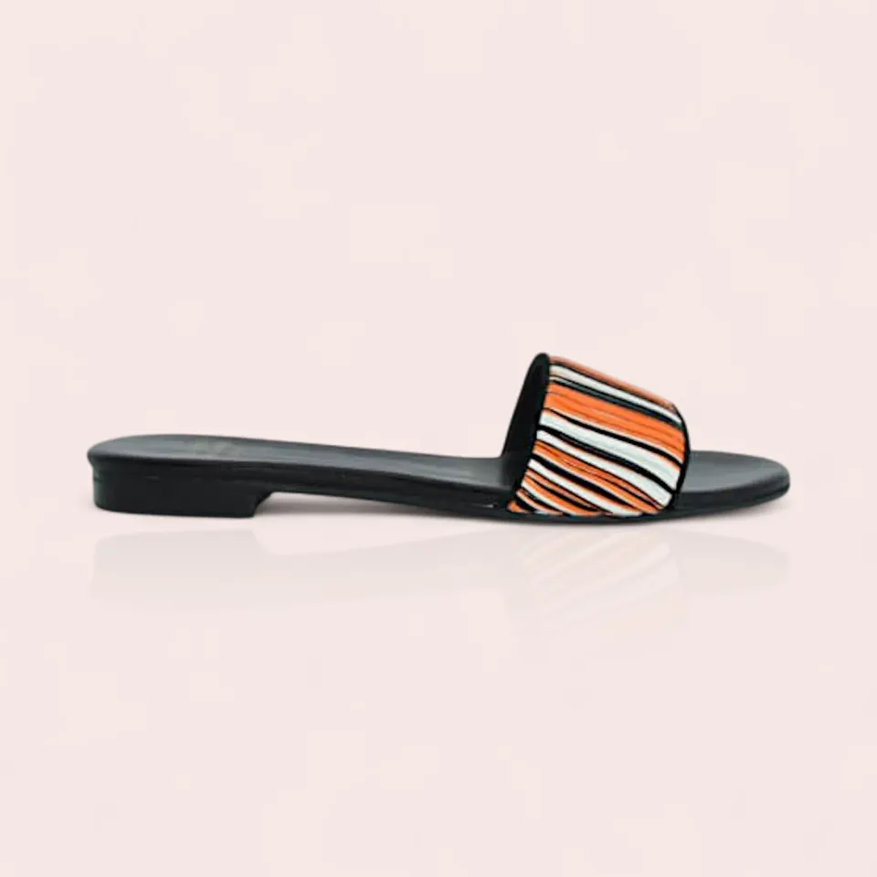 Karine Arabian Sally mule plate cuir orange