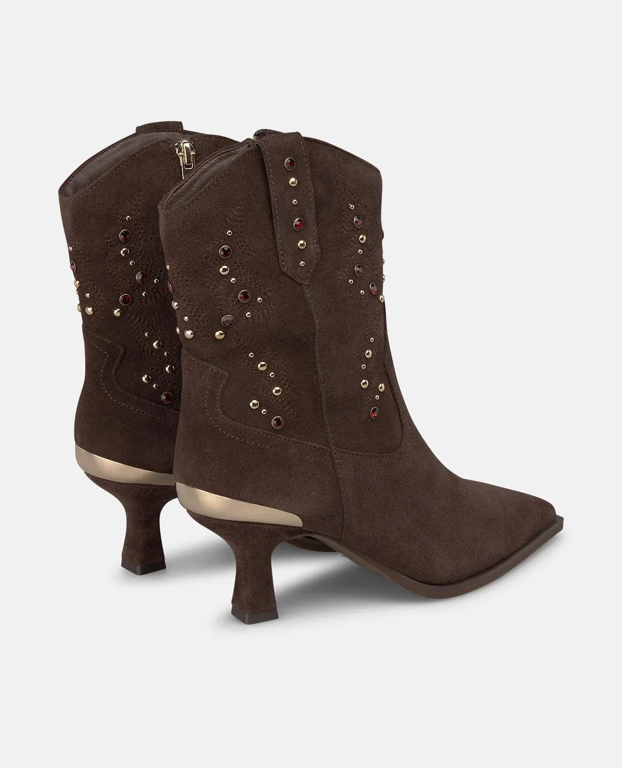 Alma en Pena I260351 bottines cowboy daim marron talon 6 cm