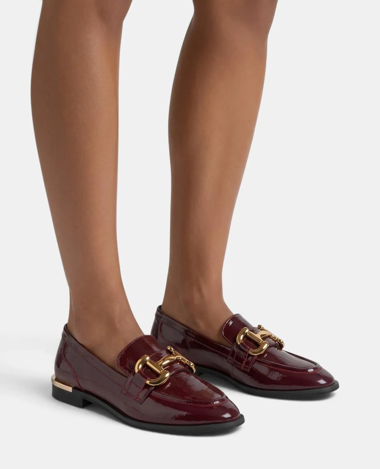 ALMA EN PENA I260122C mocassins vernis bordeaux cuir plat