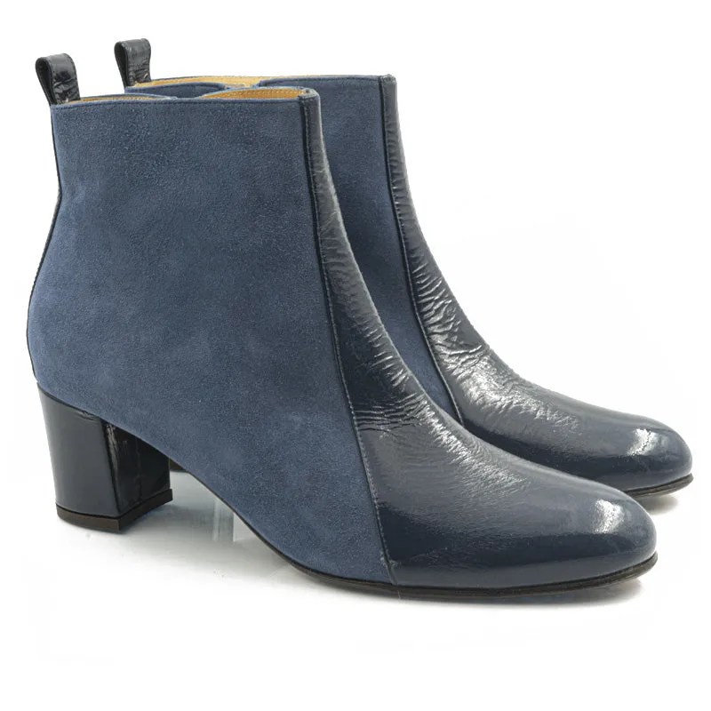 Bégum Paris Londres bottines aubergine cuir talon 5 cm