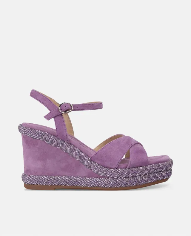 Alma en Pena V251303 compensées violet cuir talon 9,8 cm