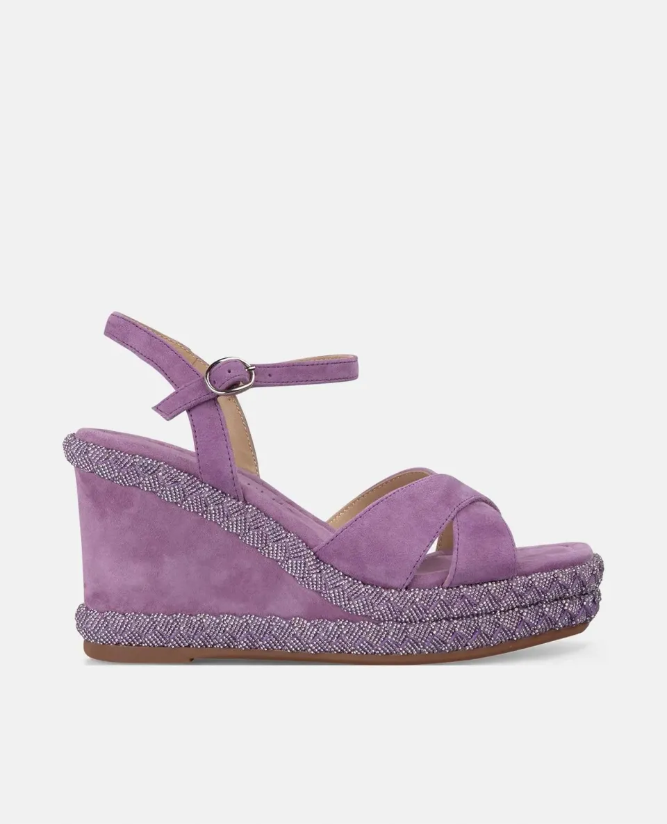 Alma en Pena V251303 compensées violet cuir talon 9,8 cm