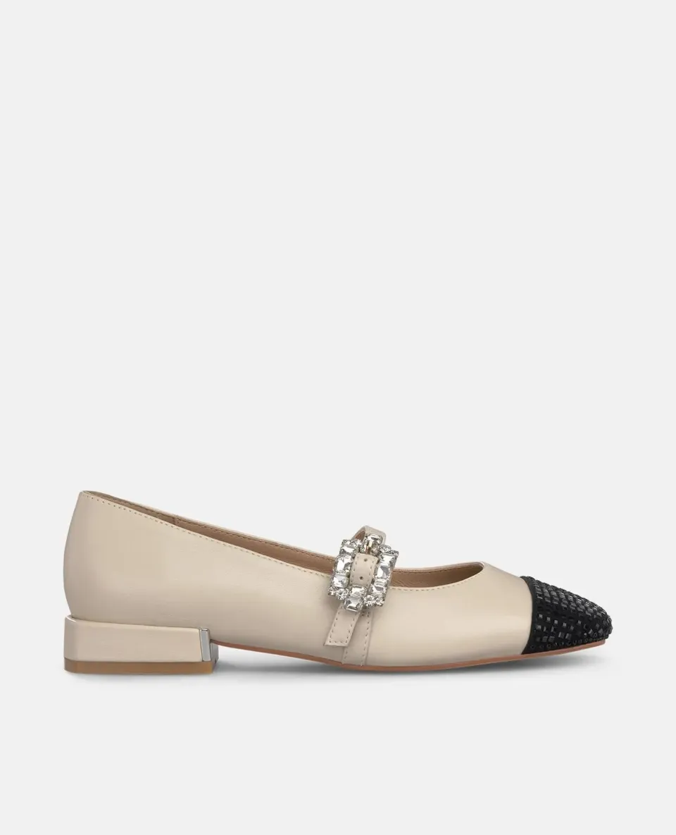 Alma en Pena I250102 ballerines blanc strass 2 cm