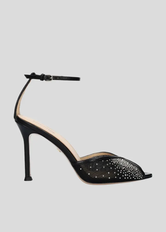 Lola Cruz Anelisse 95 sandales à talon noir 9,5 cm